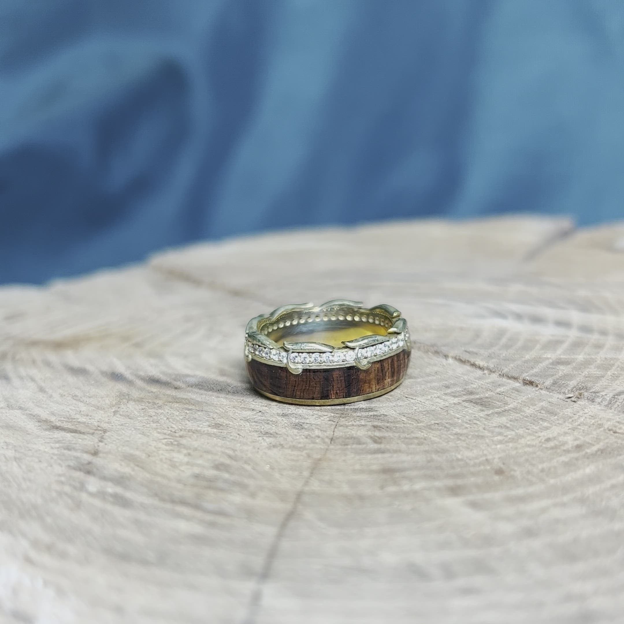 Diamond Eternity Wedding Band in Gold, King Wood Ring