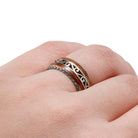 Custom Cherry Wood Wedding Band, Vintage Inspired Ring in White Gold-DJ1015WG - Jewelry by Johan