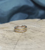 Swirling Gold Wedding Band With Wood