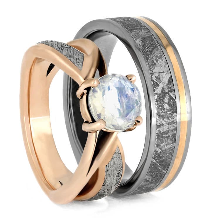 Stellar Rose Gold Wedding Ring Set