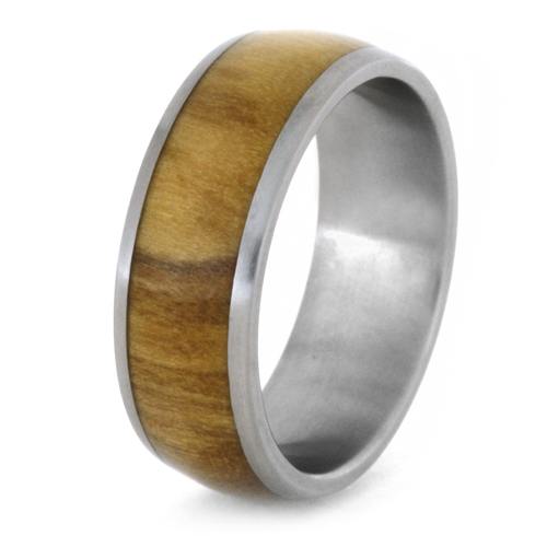 Olive Wood Ring With Deer Antler Inlay In Cross Shape-1763 - Jewelry by Johan