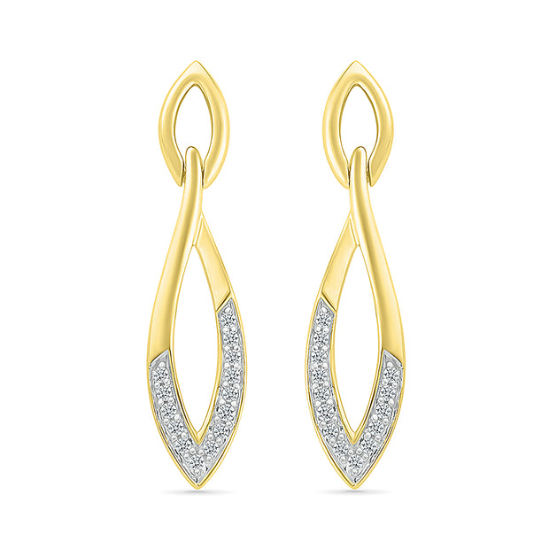 Yellow Gold Diamond Dangle Earrings