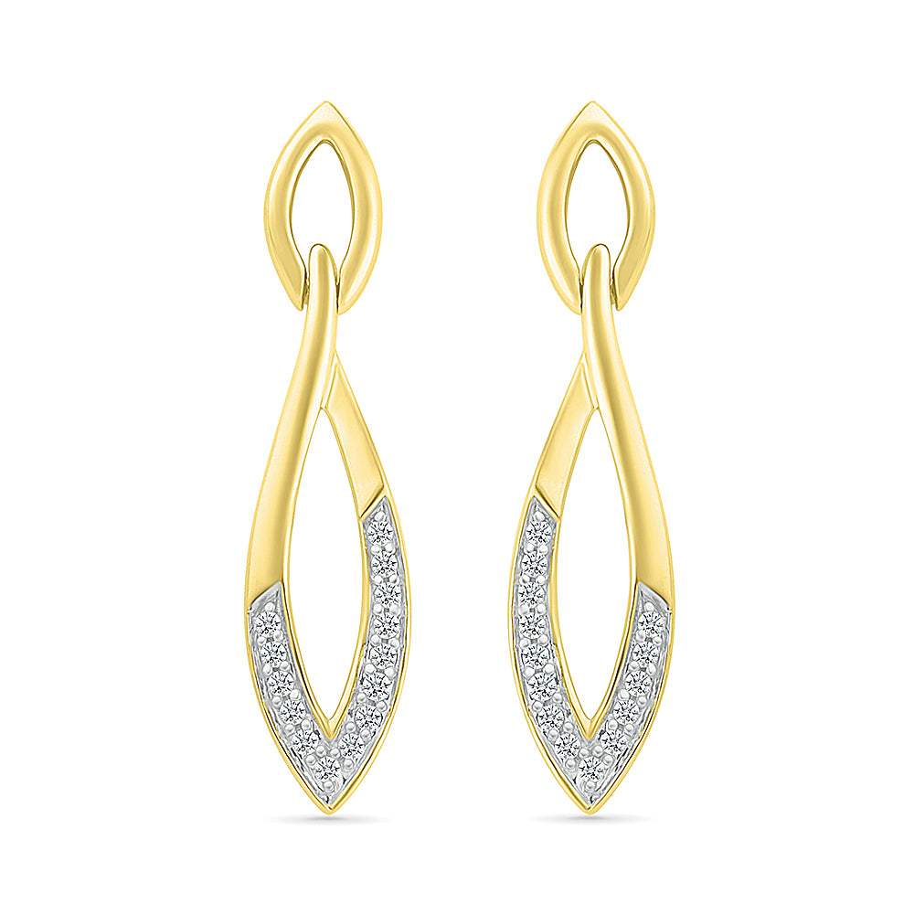 Yellow Gold Diamond Dangle Earrings