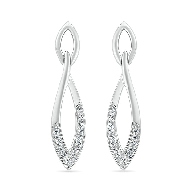 White Gold Diamond Dangle Earrings