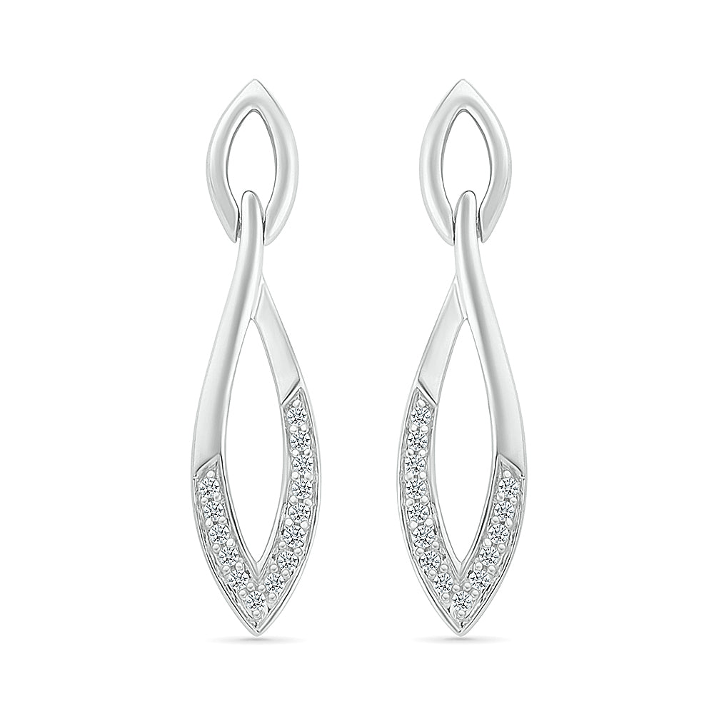 White Gold Diamond Dangle Earrings