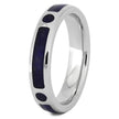 Thin Platinum Wedding Band with Lapis Lazuli-4497 - Jewelry by Johan