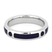 Thin Platinum Wedding Band with Lapis Lazuli-4497 - Jewelry by Johan