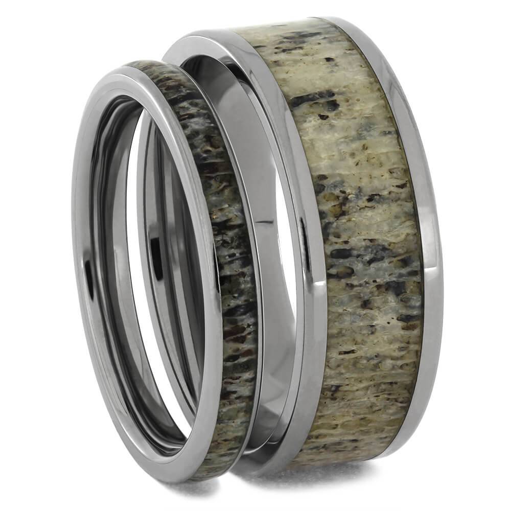 Deer Antler Wedding Ring Set