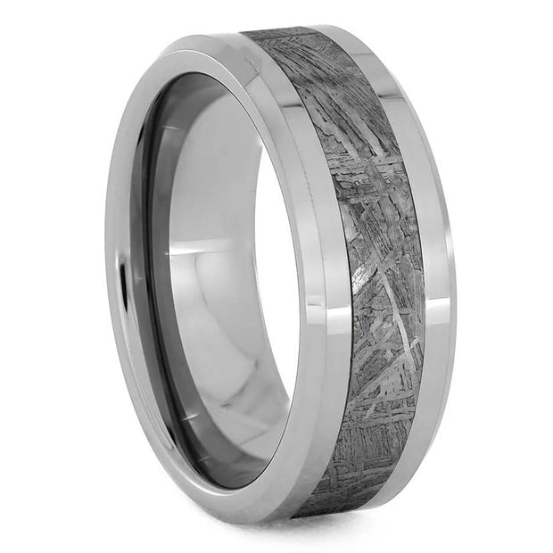 Tungsten Men's Wedding Band With Gibeon Meteorite - Jewelry by Johan