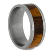 Titanium Wedding Ring with Marble Wood Inlay, Beveled Edge Profile-1160 - Jewelry by Johan