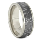 Meteorite Wedding Ring Set With Three Stone Engagement Ring