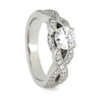 Moissanite Engagement Ring With Diamonds in Platinum-3671 - Jewelry by Johan