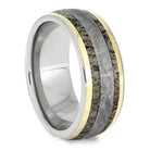 Antler & Meteorite Men's Wedding Band With Gold - Jewelry by Johan