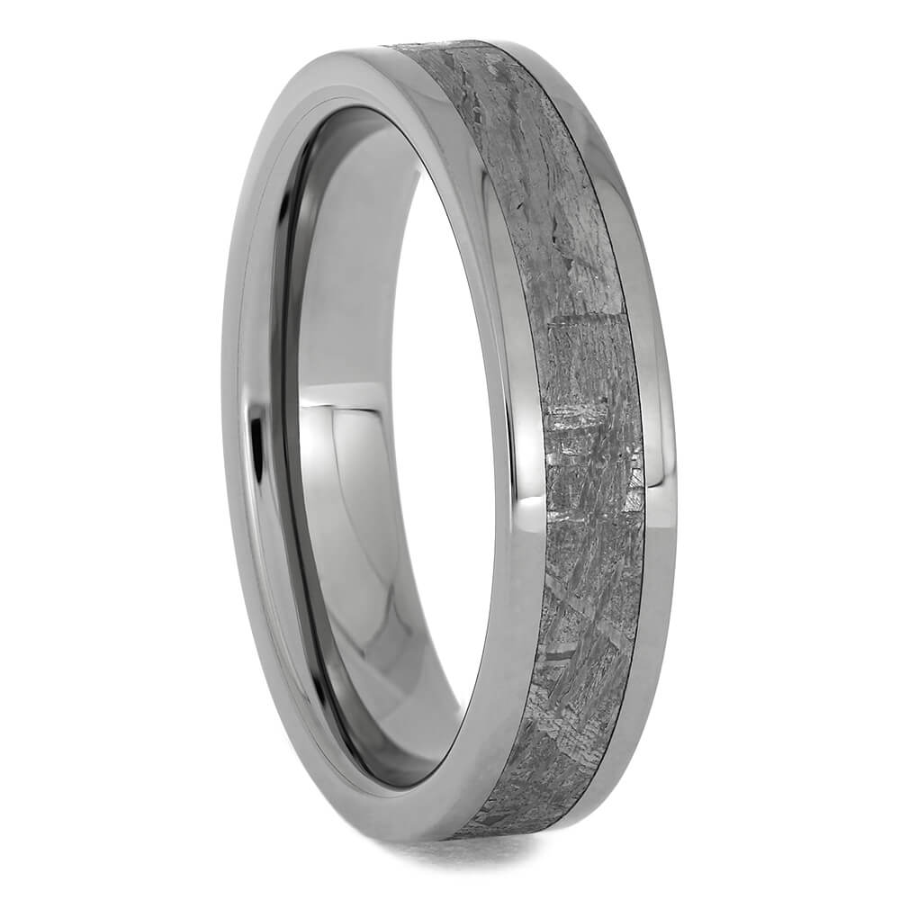 Authentic Meteorite & Titanium Ring, 5mm Band