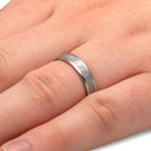 Authentic Meteorite & Titanium Ring, 5mm Band-1240 - Jewelry by Johan