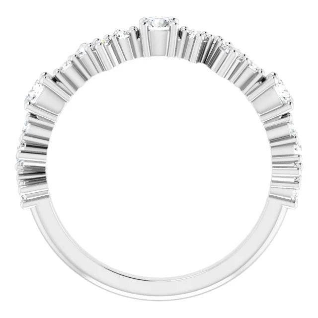 Side view of diamond stackable anniversary band