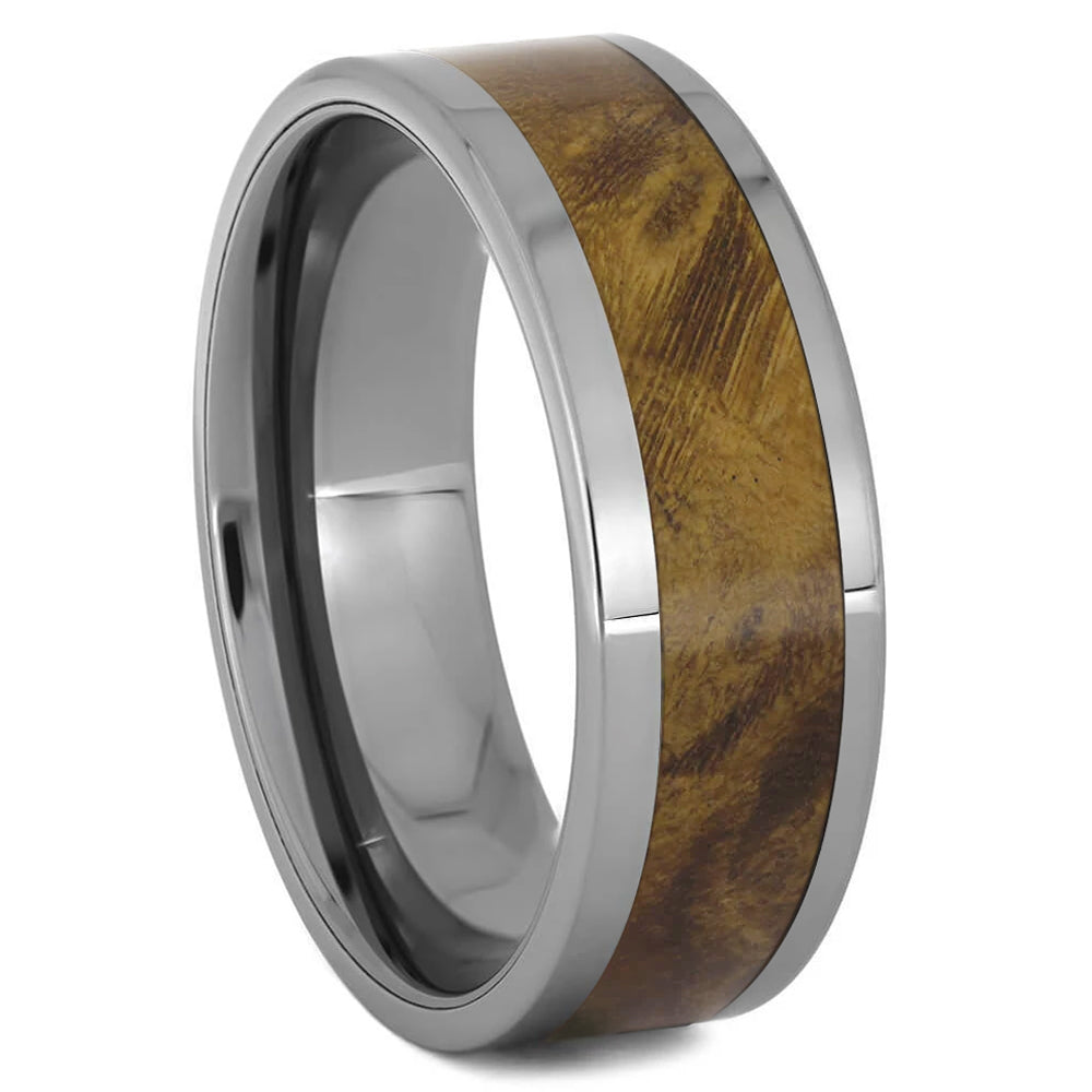 Simple Wood Men's Wedding Band, Titanium or Solid Gold - Jewelry by Johan