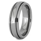 Titanium Wedding Band with Grooved Pinstripes-1354 - Jewelry by Johan