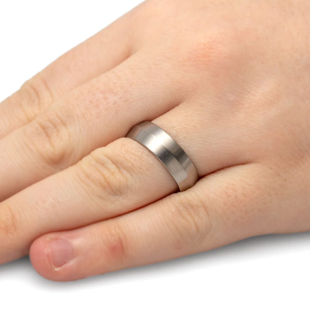 Knife Edge Ring, Titanium Wedding Band-1365 - Jewelry by Johan