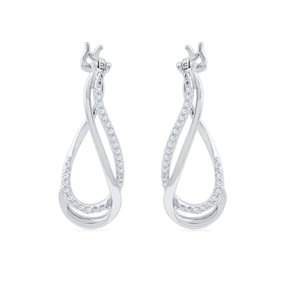 Diamond Twist Dangle Statement Earrings-SHEH014871CTW - Jewelry by Johan