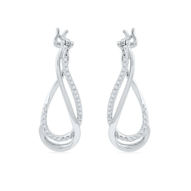 Diamond Twist Dangle Statement Earrings-SHEH014871CTW - Jewelry by Johan