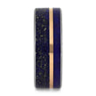 Lapis Lazuli Wedding Band With Rose Gold Pinstripe-3683 - Jewelry by Johan
