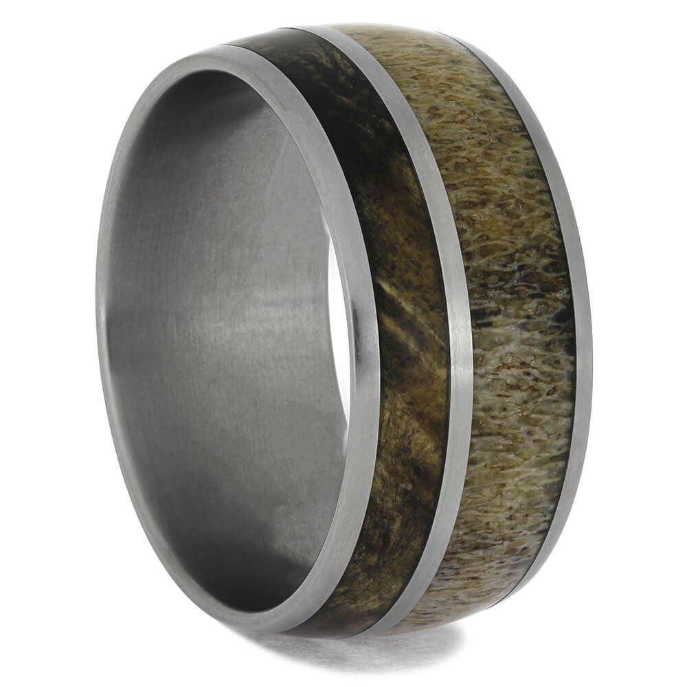 Antler and Wood Wedding Bands