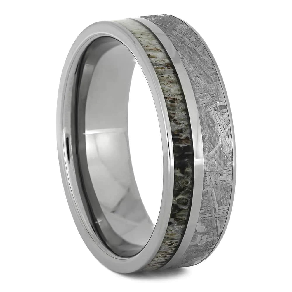 Coordinating Meteorite Wedding Band & Engagement Ring | Jewelry by ...