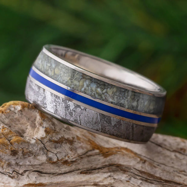 Crushed Dinosaur Bone Wedding Band