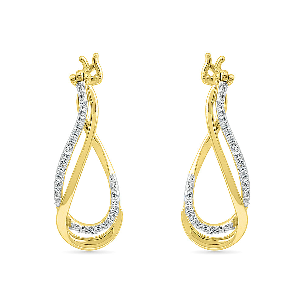 Unique Yellow Gold & Diamond Dangle Earrings