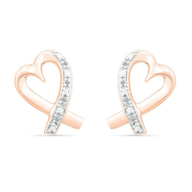 Heart Ribbon Stud Earrings, Stand Up to Cancer Jewelry