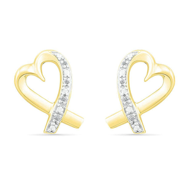 Heart Ribbon Stud Earrings, Stand Up to Cancer Jewelry