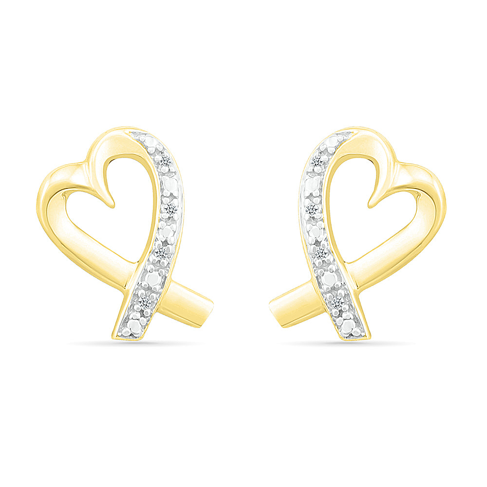 Heart Ribbon Stud Earrings, Stand Up to Cancer Jewelry