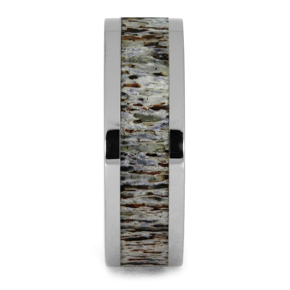 Custom Deer Antler Wedding Band in Titanium or Solid Gold - Jewelry by Johan