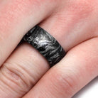 Mens Wedding Band, Black and White Mokume Gane Ring-2990 - Jewelry by Johan