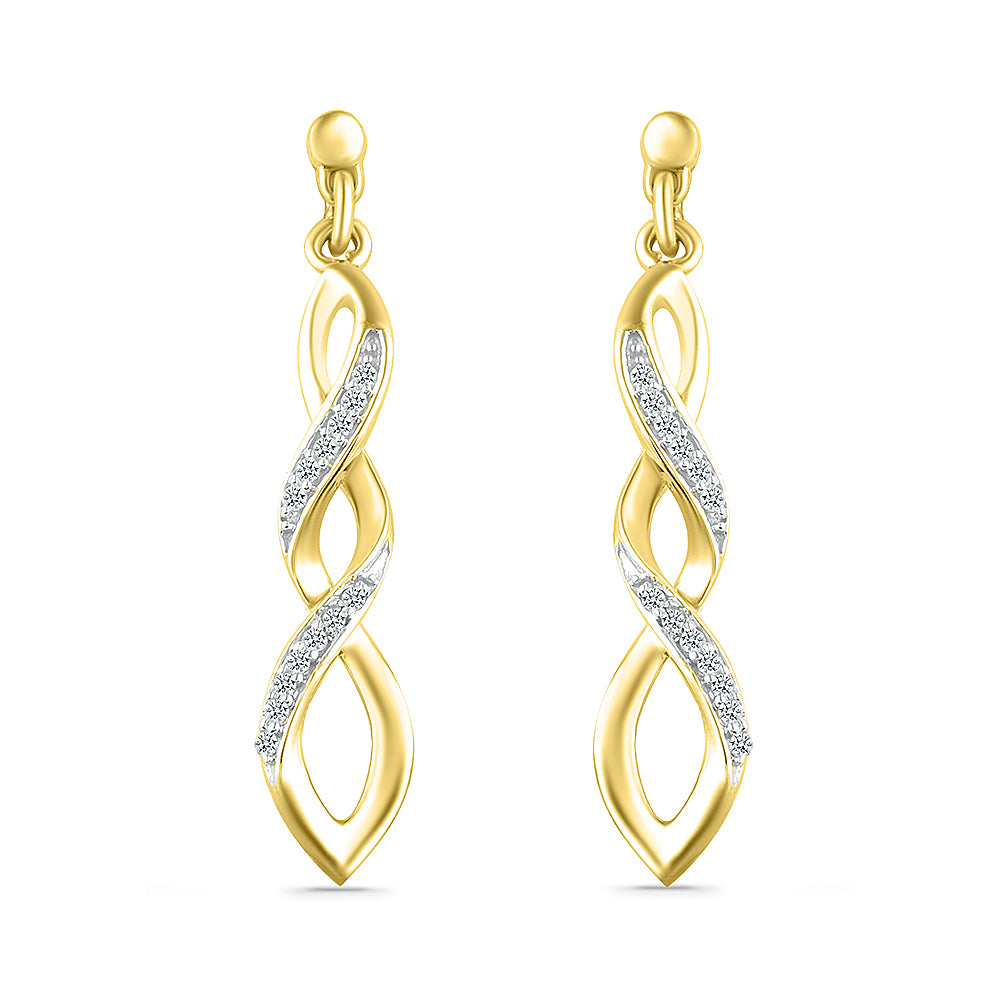 Buy Duo Leafy Gold Drop Earrings Online | CaratLane
