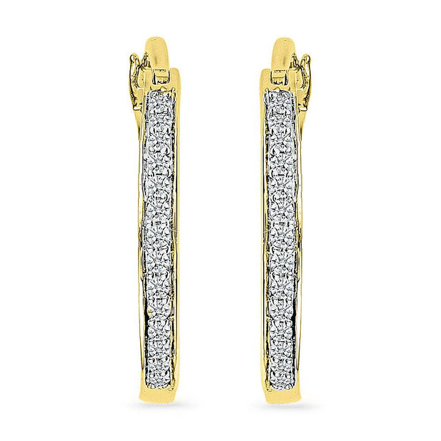 Yellow Gold Diamond Hoop Earrings