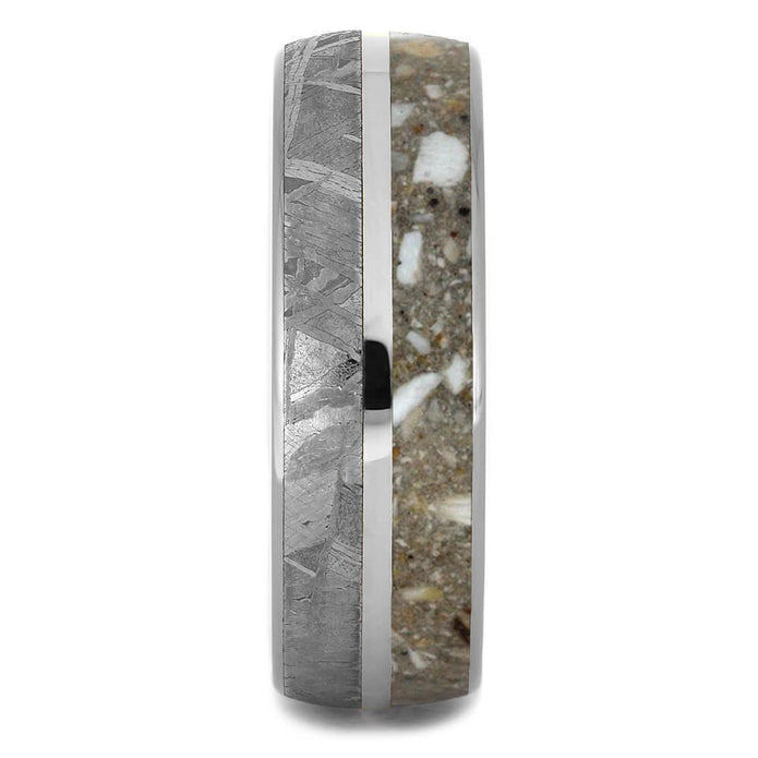 Titanium Cremation Ring With Meteorite-1522 - Jewelry by Johan