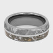 Titanium Cremation Ring With Meteorite-1522 - Jewelry by Johan