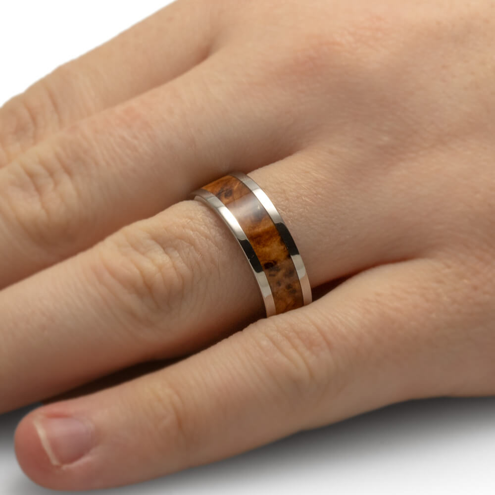 Black Ash Burl Wood Ring