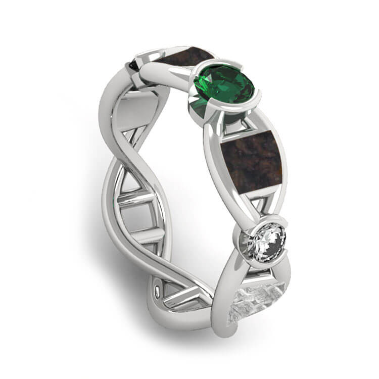 Personalise DNA Double Helix Gene Couple Rings For Him And Her