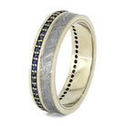 Blue Sapphire Eternity Band With Meteorite