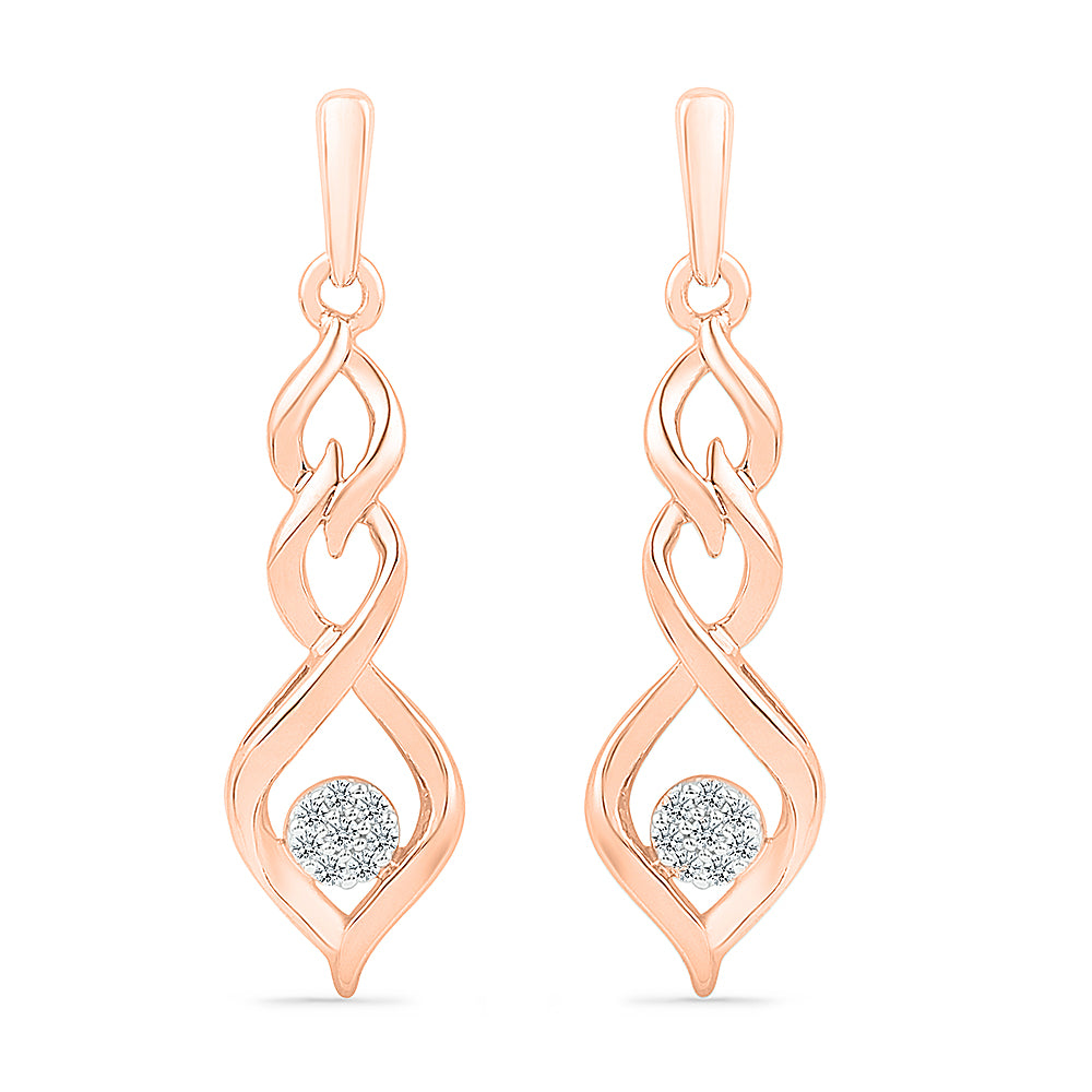 Rose Gold Diamond Cluster Earrings