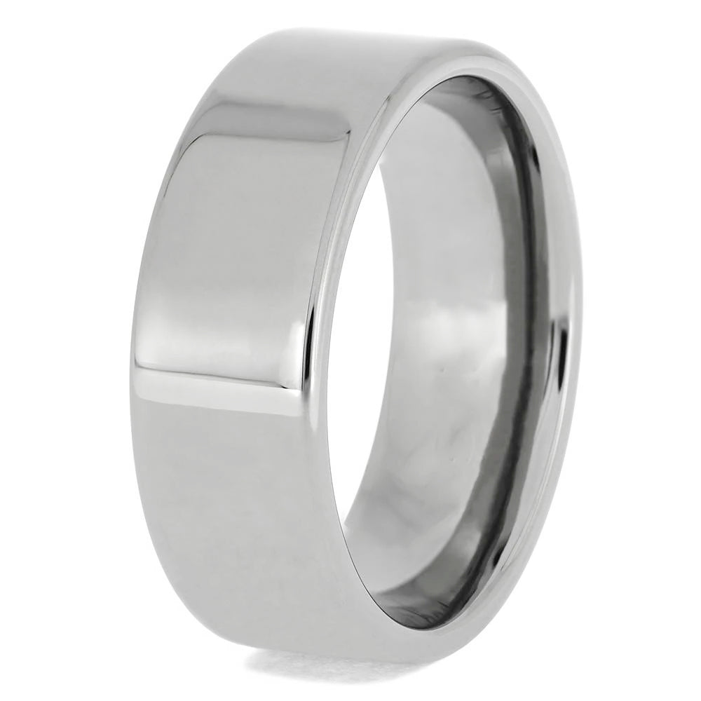 Glow-in-the-dark Titanium Ring with Green Infinity Symbol - Jewelry by Johan