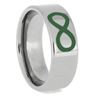Glow-in-the-dark Titanium Ring with Green Infinity Symbol - Jewelry by Johan