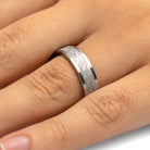 Tungsten Wedding Band with Gibeon Meteorite Inlay-1653 - Jewelry by Johan