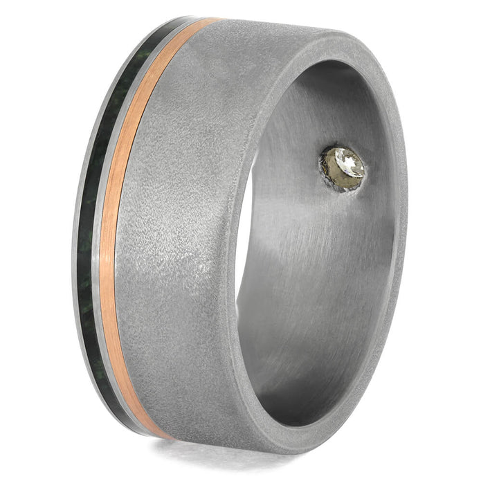 Frosted Titanium Wedding Bands