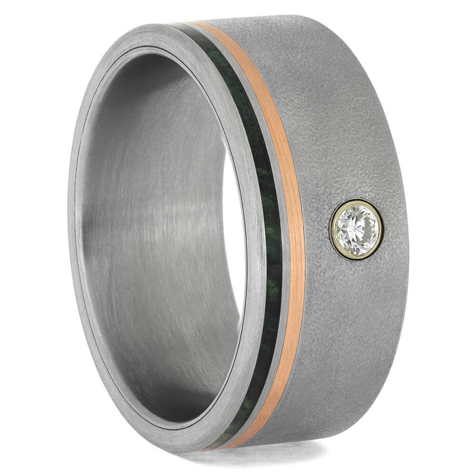 Titanium and Wood Wedding Bands