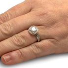 Meteorite Halo Engagement Ring