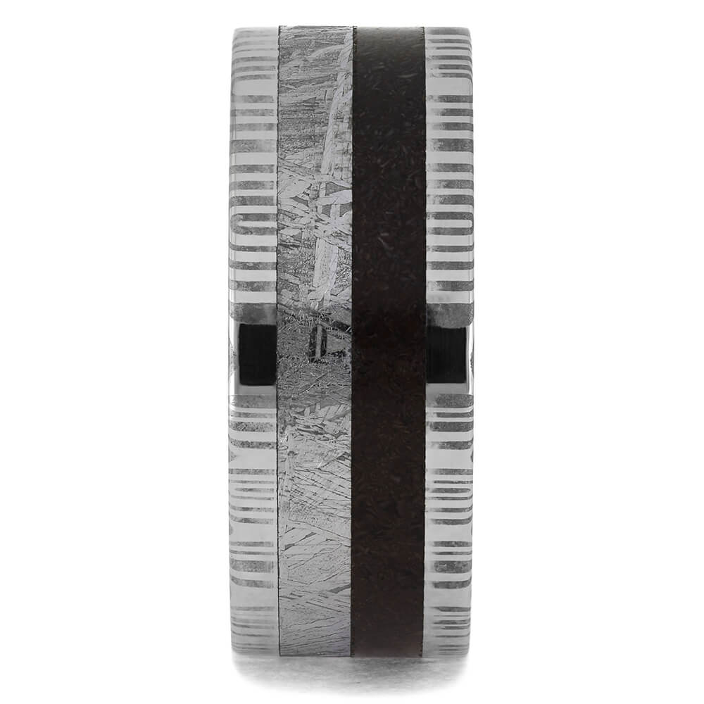 Meteorite and Dinosaur Bone Ring